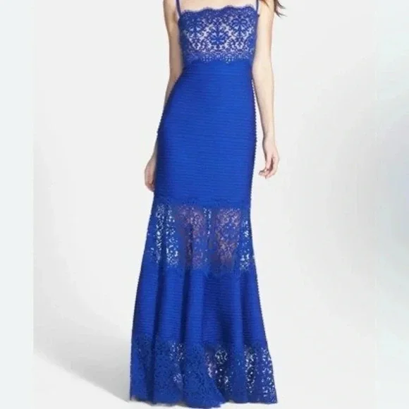 Tadashi Shoji | Dresses | Tadashi Shoji Blue Strapless Lace Insert Pintuck Jersey Gown | Poshmark Tadashi Shoji | Dresses | Tadashi Shoji Blue Strapless Lace Insert Pintuck Jersey Gown | Poshmark